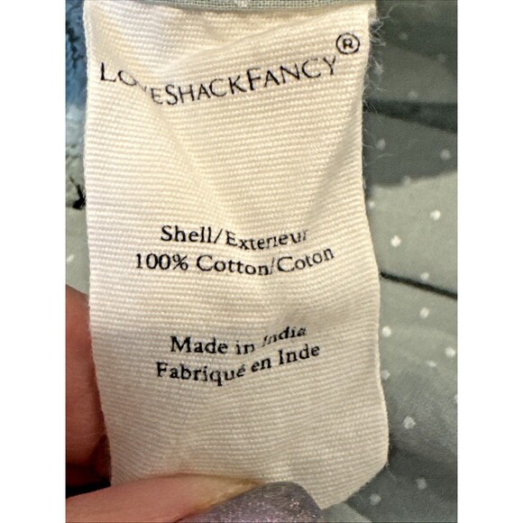 NWOT LoveShackFancy Aveline Size S Ruffled Dot Dress Smocked Bell Sleeve Green - Picture 7 of 13